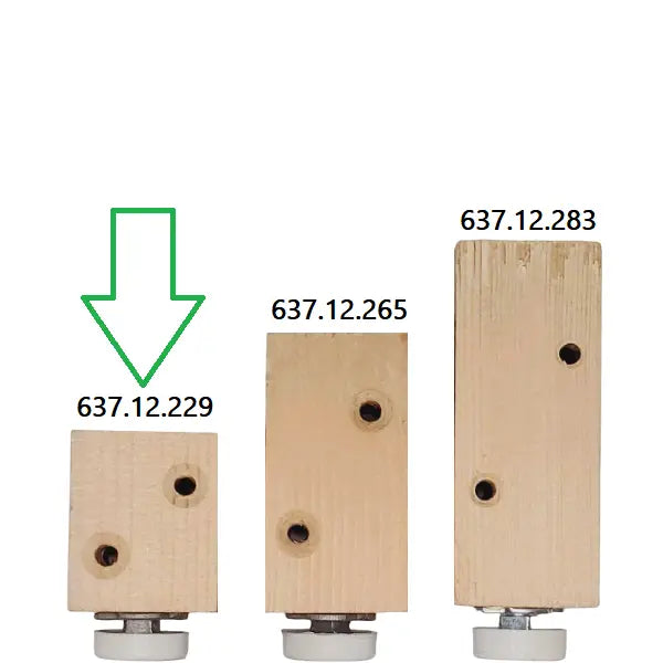 Hafele 637.12.229 Plinth Adjusting Fitting, M8 Thread, 55mm Wood Mounting Block Hafele