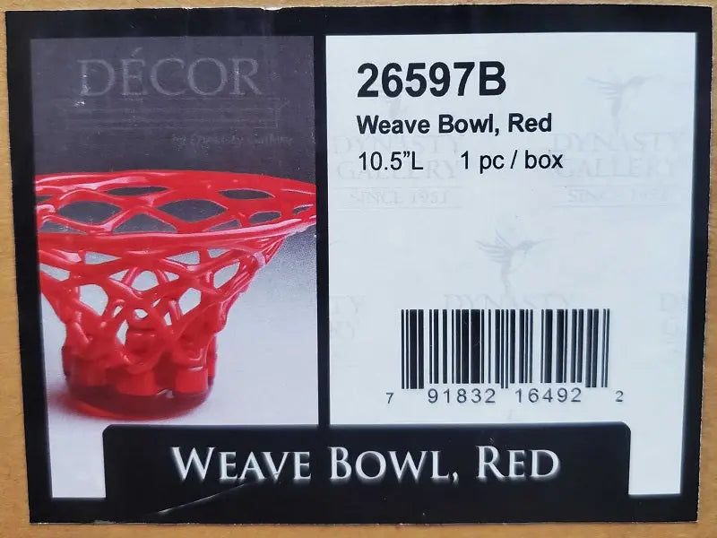 Dynasty Gallery Red Weave Glass Bowl Dynasty Gallery