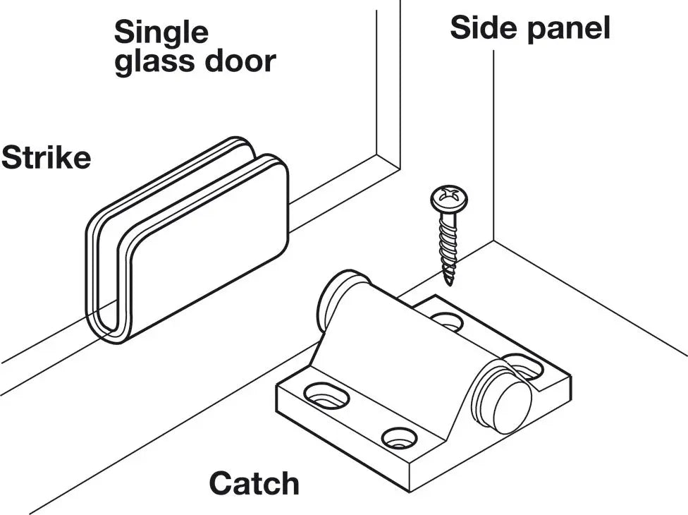 Hafele 245.63.326 Black Strike Plate for Magnetic Pressure Catches Hafele