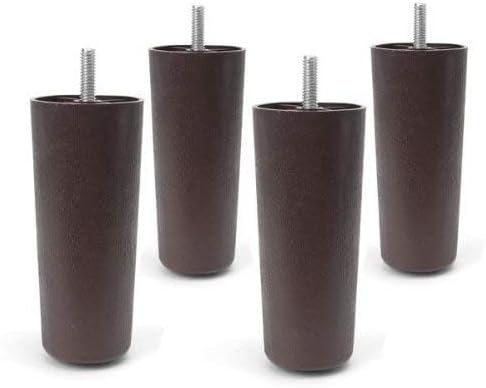 Leg Daddy 5" Round Tapered HDPE Furniture Legs, Set of 4 with T-Plates