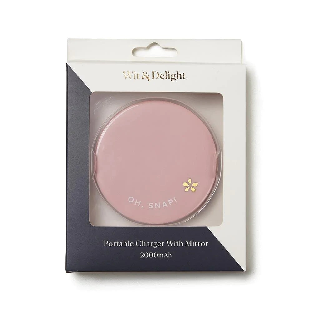 "Oh, Snap!" Portable Mirror and Charging Power Bank