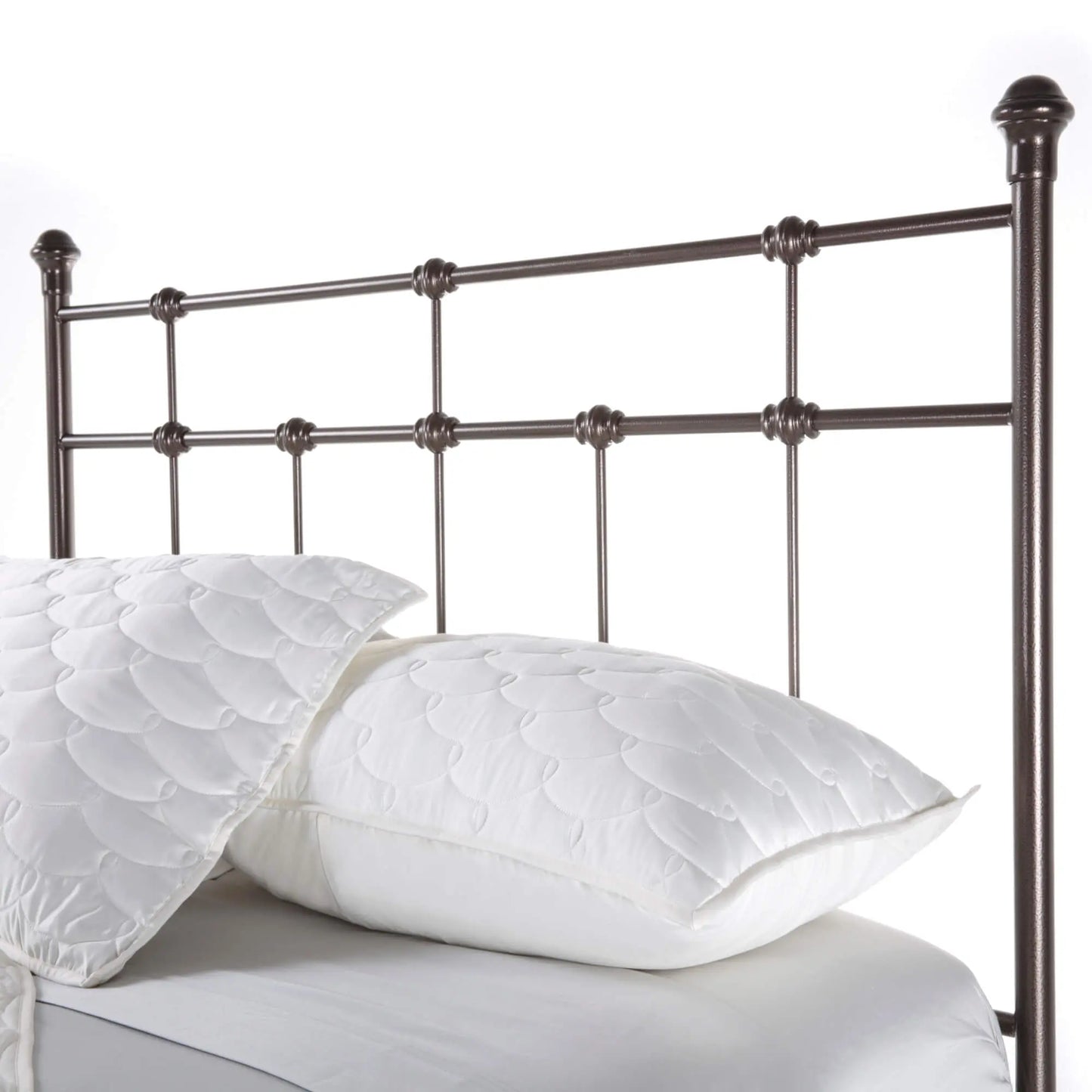 Queen Bed Size Dexter Hammered Brown Metal Bolt-On Headboard Fashion Bed