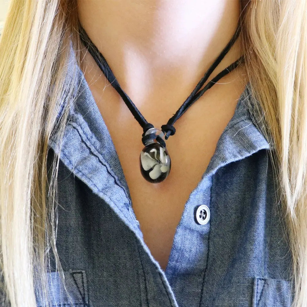 Dynasty Gallery Glass Glow In The Dark White Butterfly Pendant Necklace Dynasty Gallery