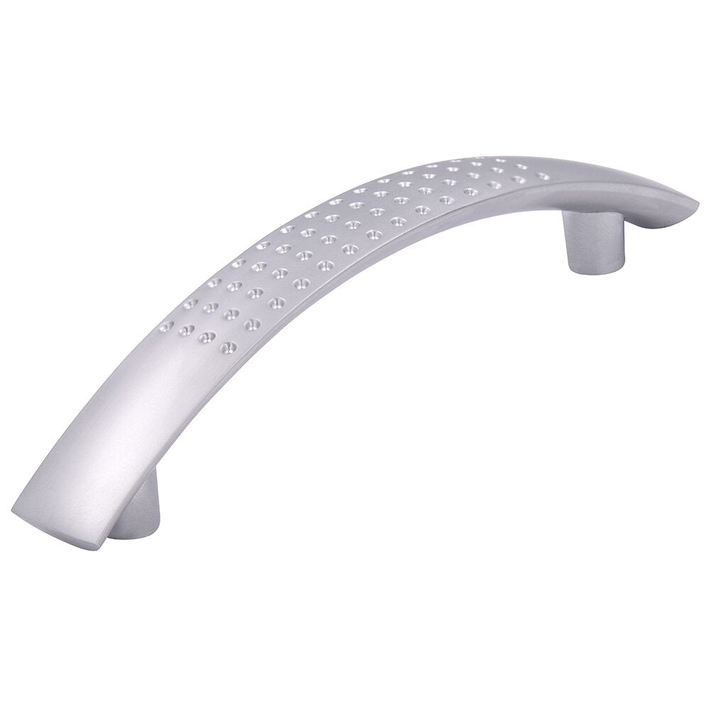 Matte Chrome Cabinet Drawer Pull Handles, 3-3/4" Center to Center, Set of 10