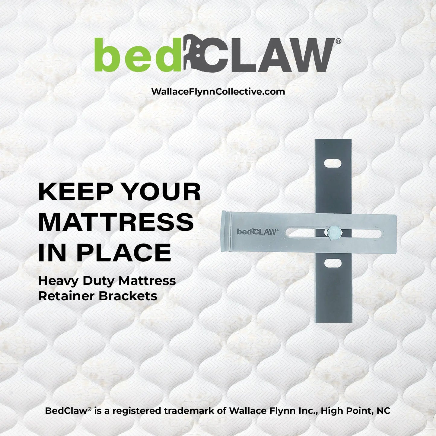 bedCLAW HD Mattress Retainer Bracket, Set of 2 BedClaw