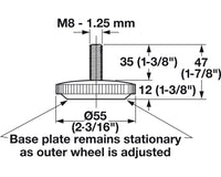 Thumbnail for Hafele M8 x 35mm Base Leveler, Set of 4, For Furniture Legs, Sofas, Tables, Beds