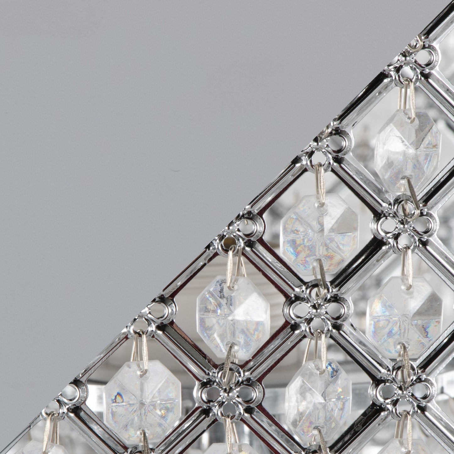 Sleek 60" Contemporary Metal Floor Lamp in Polished Chrome and Clear Crystals