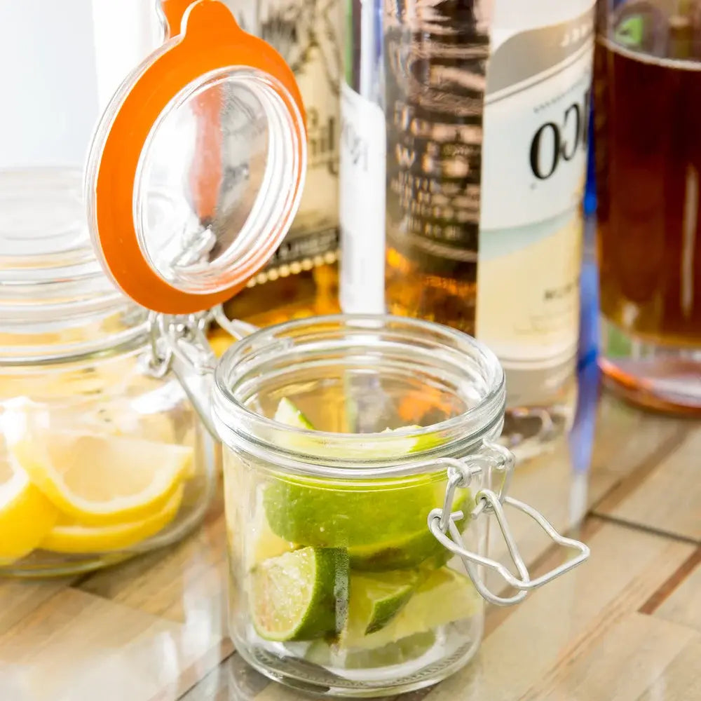 9 oz. Mini Hermes Jars with Air-Tight Clamp Top Lid, Set of 3 Cucina Chef