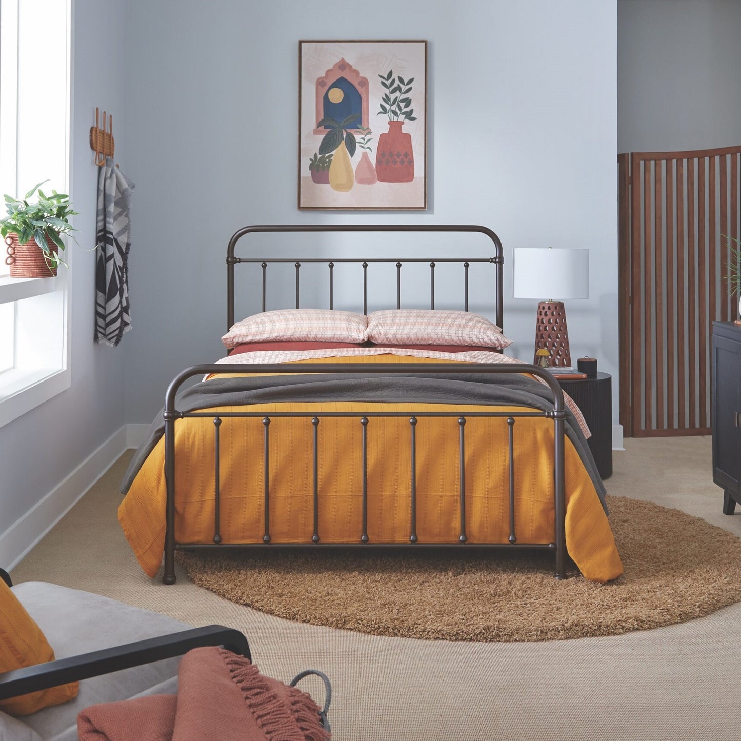 Full or Full XL Bed Size Beaconsfield Metal Bolt-On Headboard and Footboard