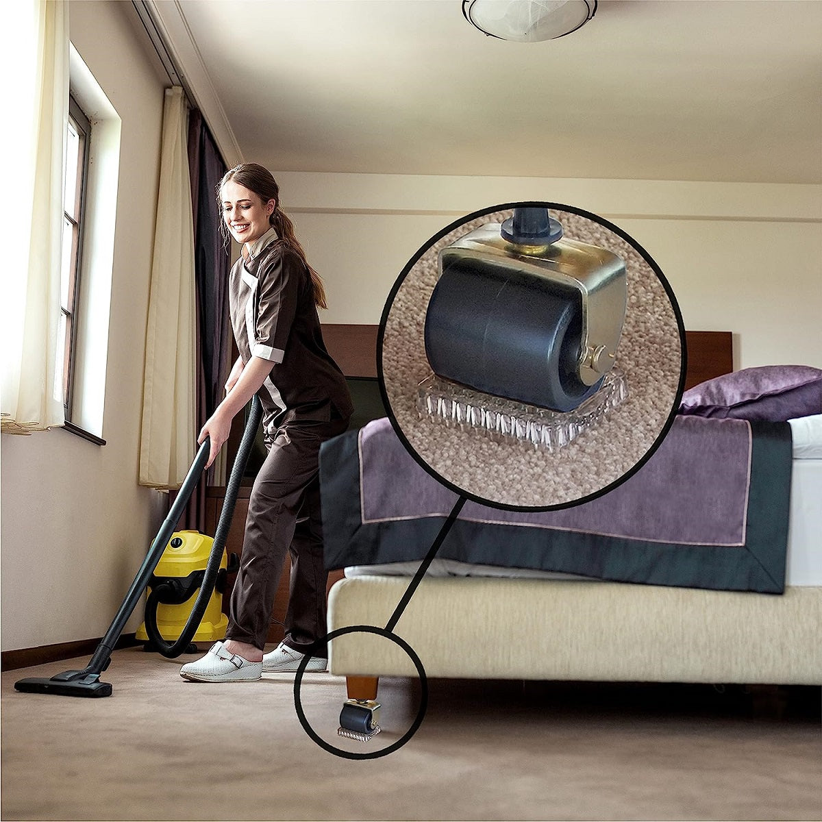 Slipstick Gripper Maximum Protection Carpet Castor Cups, Set of 4