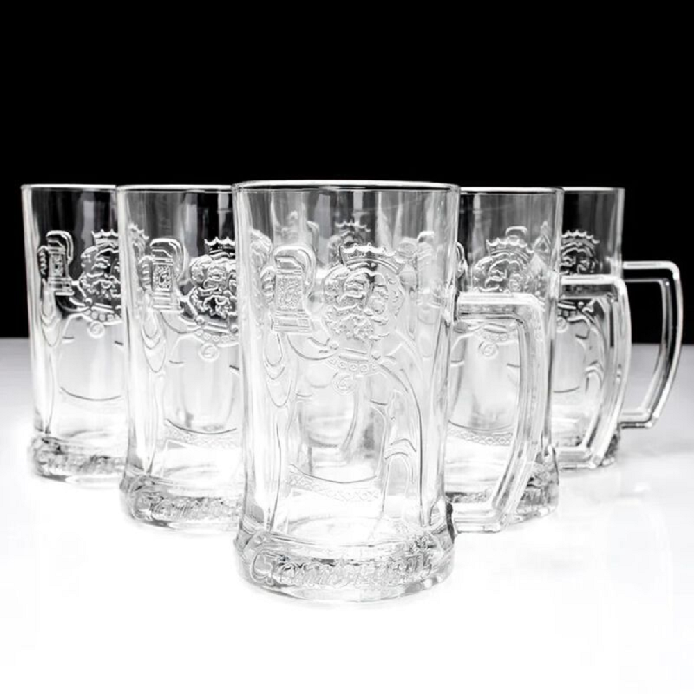 Gambrinus Beer Glass Mug Czech 0.5 Liter, Case of 6