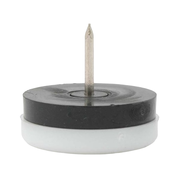 1-1/8" Plastic Furniture Glide with Intermediate Black Rubber Layer, Set of 6