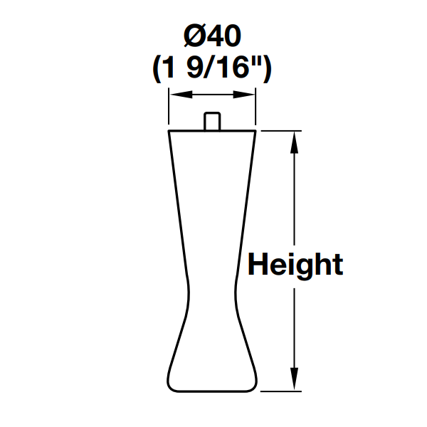 Leg Daddy 90mm (3-9/16") Polished Aluminum Euro Sofa Leg, M10 Hanger Bolts