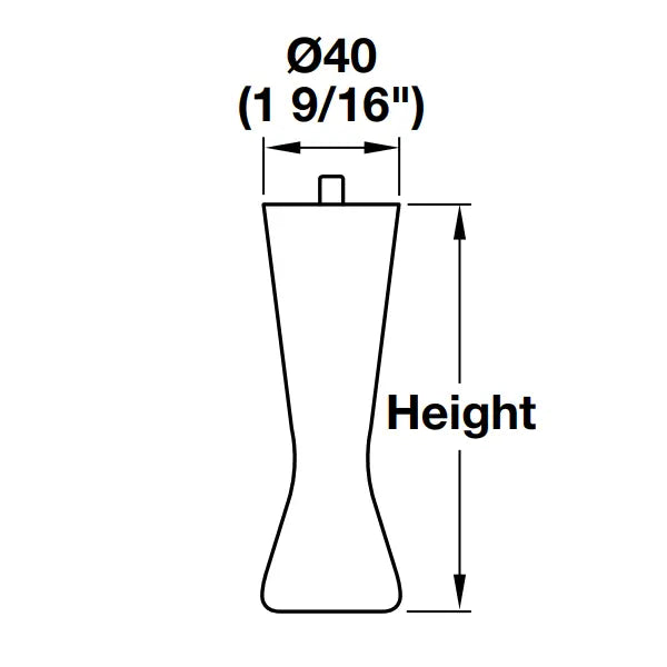 Leg Daddy 90mm (3-9/16") Polished Aluminum Euro Sofa Leg, M10 Hanger Bolt Wallace Flynn Collective