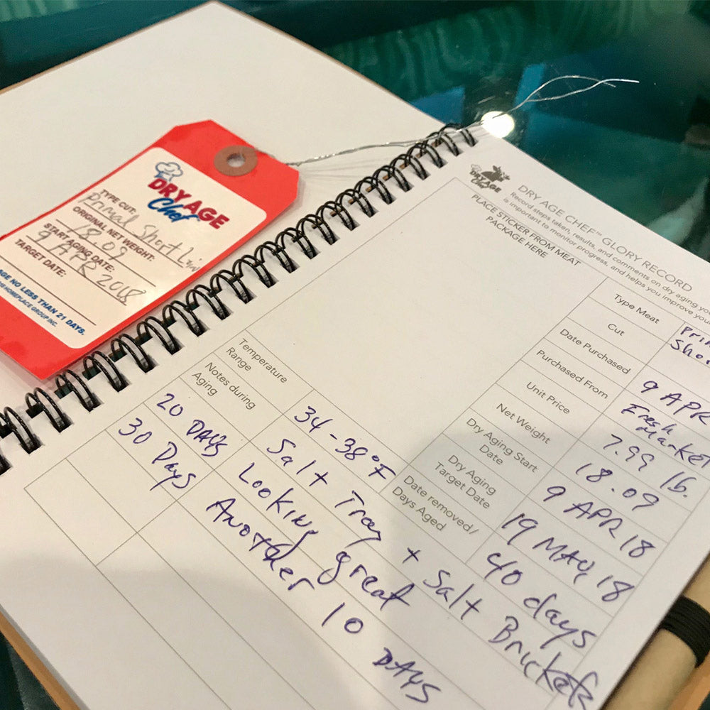 Large Beef Rack, Dry Aging Pan, and Glory Record Book by Dry Age Chef - Perfect for Dry Aging Steak at Home!