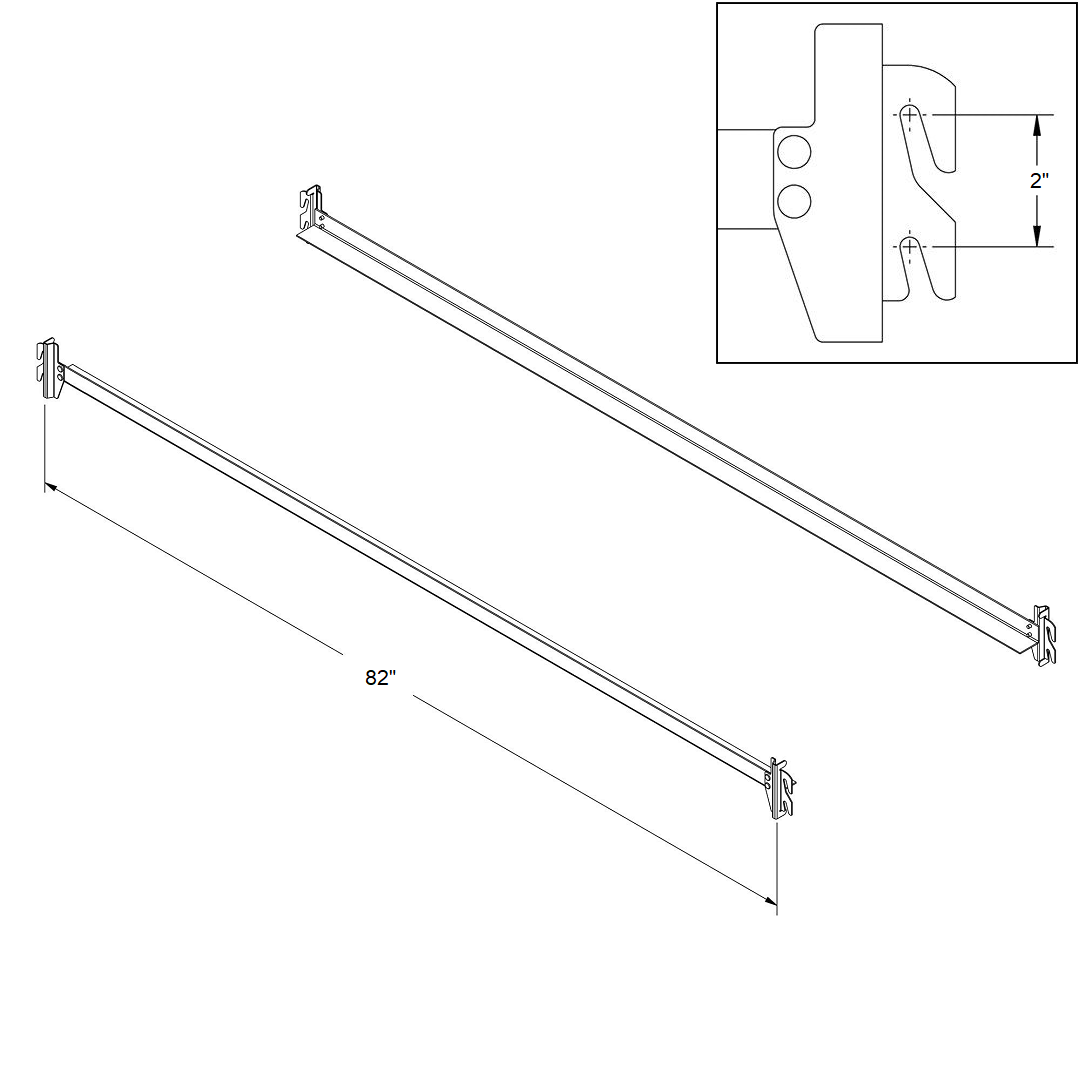 bedCLAW 82" Steel Hook-On Side Rails for Twin XL, Full XL, Queen, King Size Beds