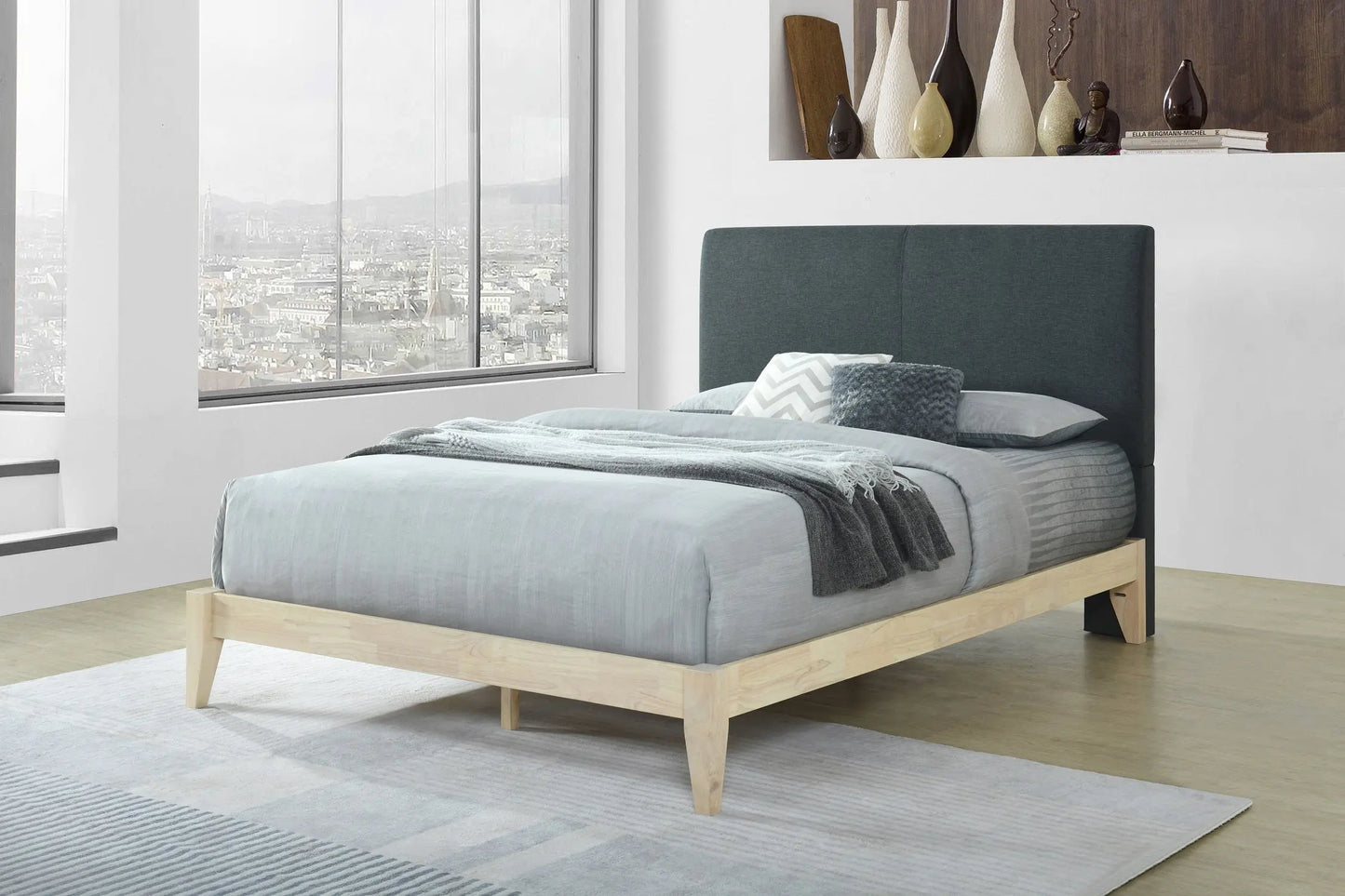 Full/Queen Bed Size Vida Upholstered Bolt-On Headboard Fashion Bed