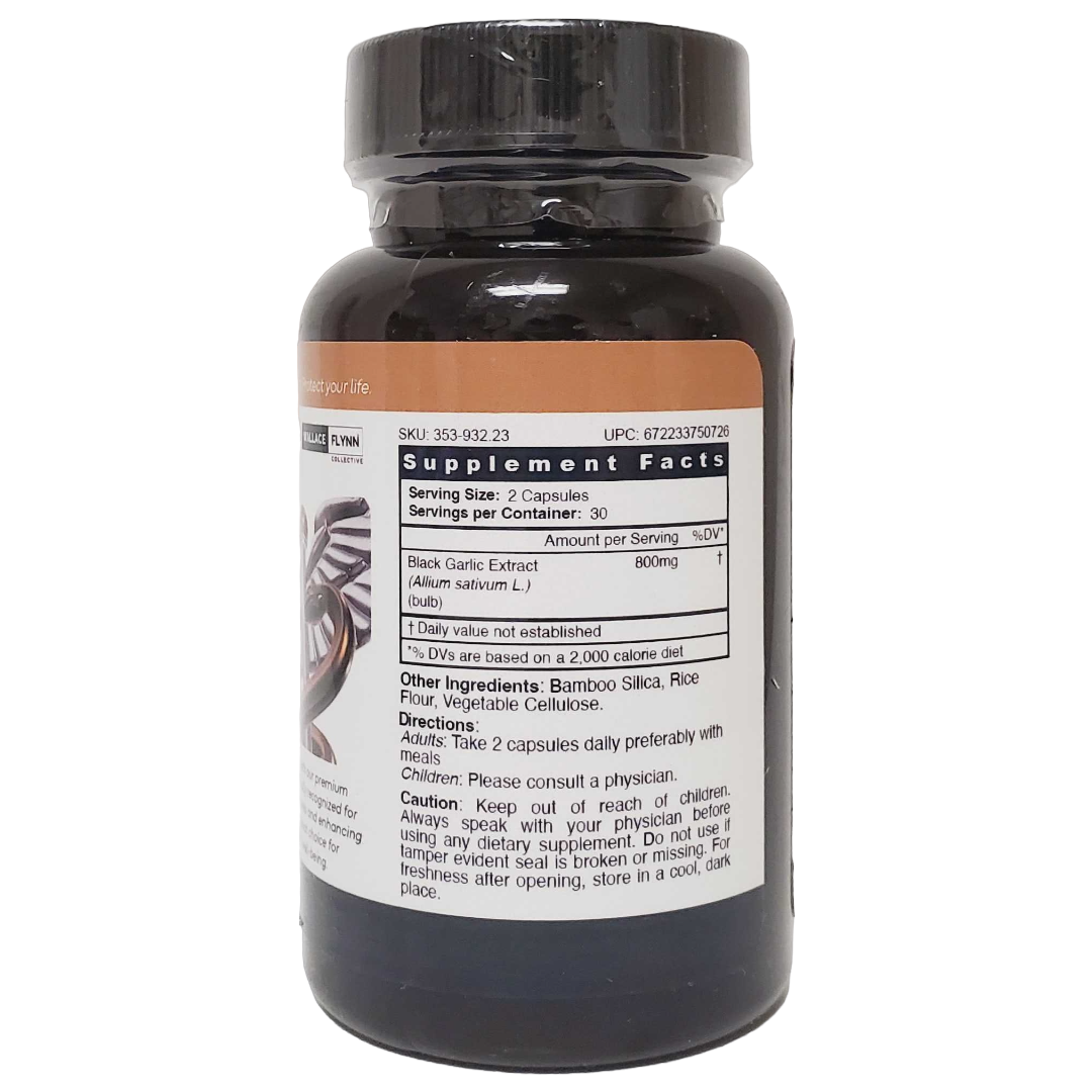Aglio Nero Black Garlic Supplement, 400mg, 60 ct. Pro Grade Antioxidant