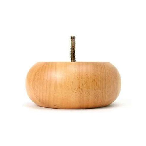 Leg Daddy 2-1/2" Oak Finished Bun Shaped Sofa Leg, Set of 2