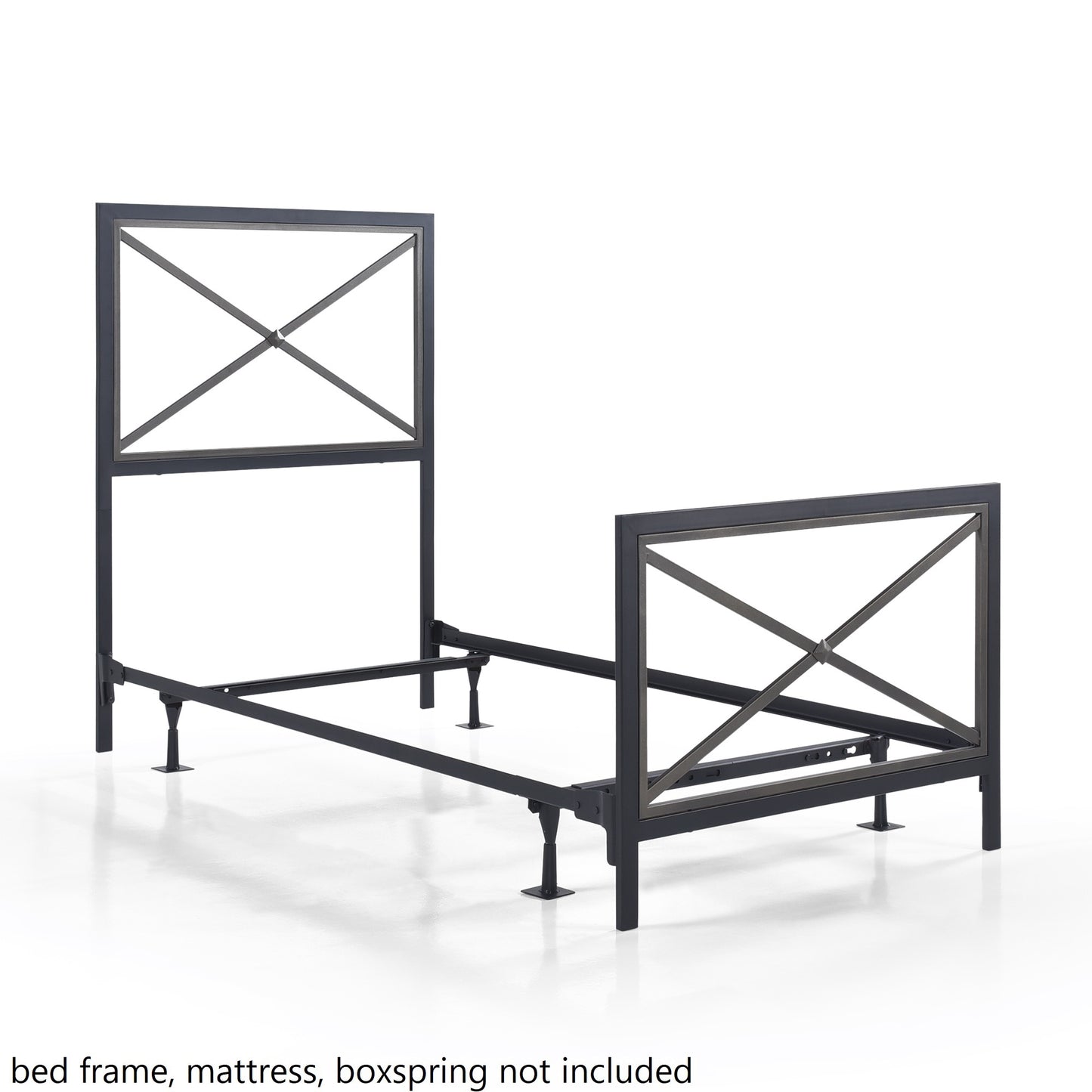 Twin or Twin XL Bed Size Mason Metal Bolt-On Headboard and Footboard