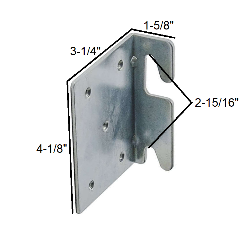 bedCLAW Angled Retro-Hook Plates with Screws Restore Wooden Bed Frame Side Rails