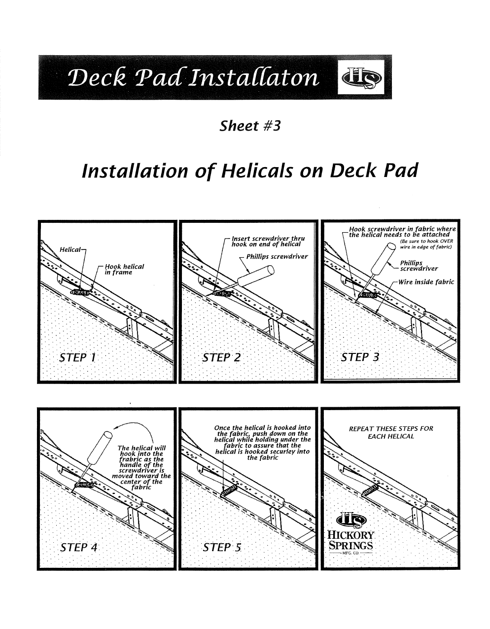 Hickory Springs 900 Series Sleeper Sofa Repair Kit