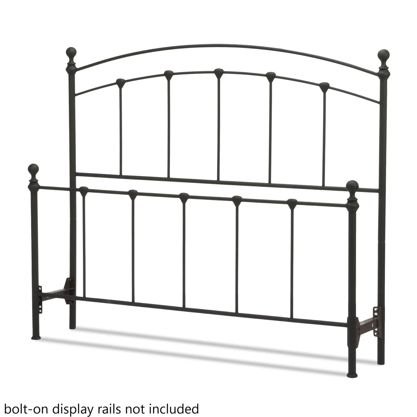Queen Bed Size Sanford Matte Black Metal Bolt-On Headboard and Footboard Fashion Bed