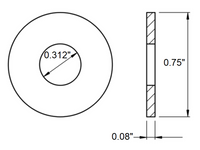 Thumbnail for Flat Zinc-Plated USS Washer for 1/4