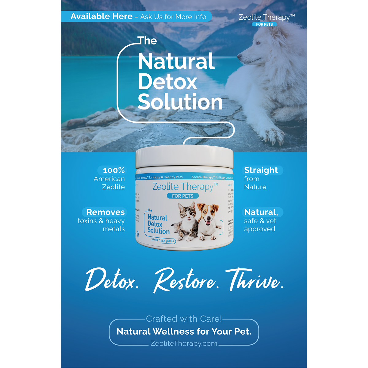 Zeolite Therapy™ for Cats and Dogs 16 oz. The Natural Detox Solution