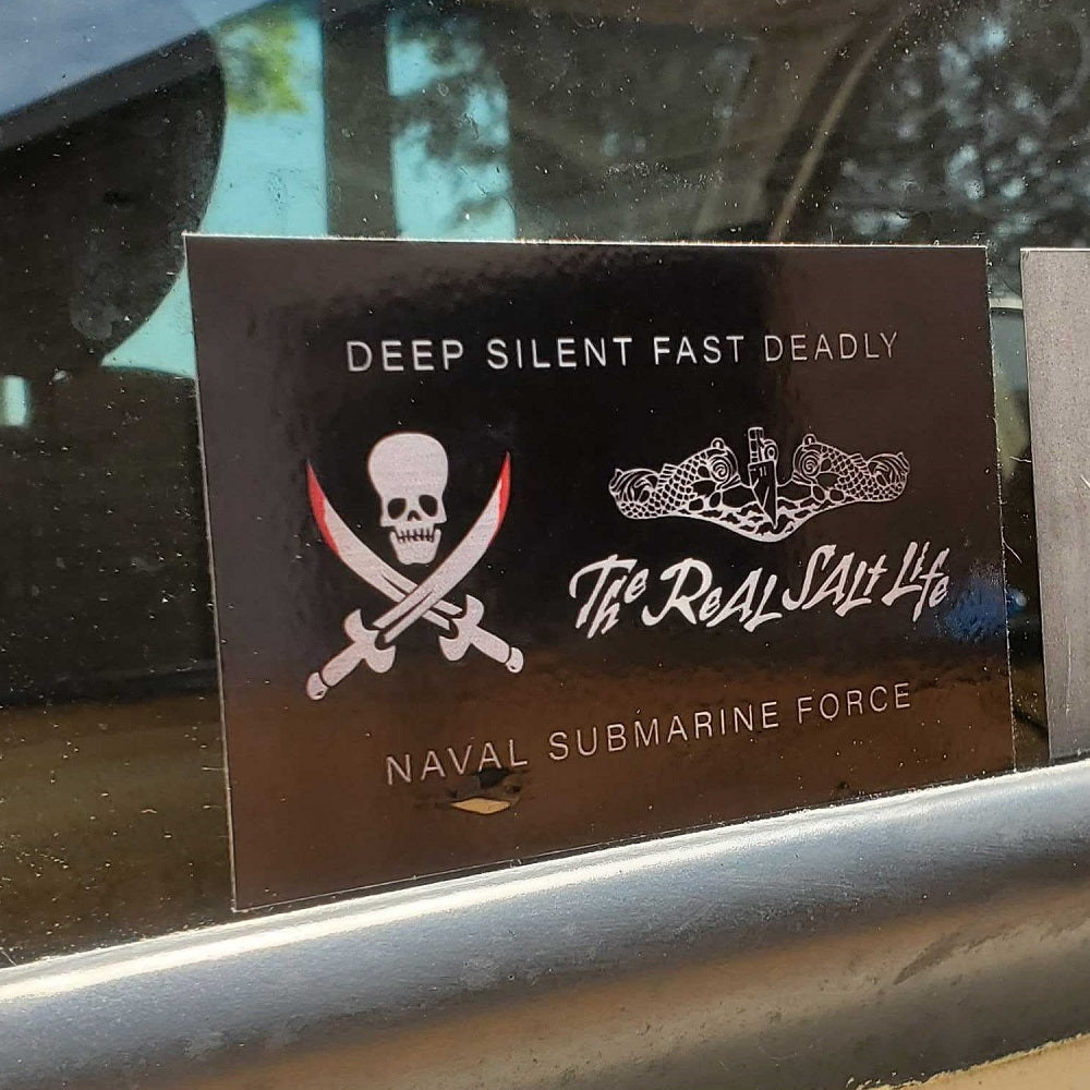 Flags Unfurled Real Salt Life 3" x 5" Navy Submarine Force Sticker 3-Pack