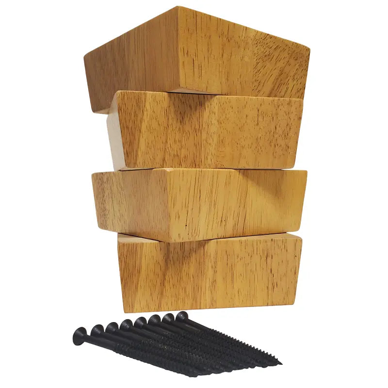 Leg Daddy 1-7/8" Maple Finish Square Block Sofa Leg, Set of 4 Leg Daddy