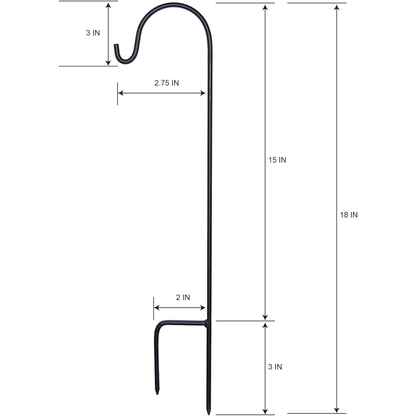 LumaBase Metal Shepherd's Hooks, 18" - Set of 4