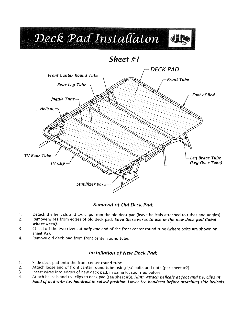 Hickory Springs 900 Series Sleeper Sofa Repair Kit