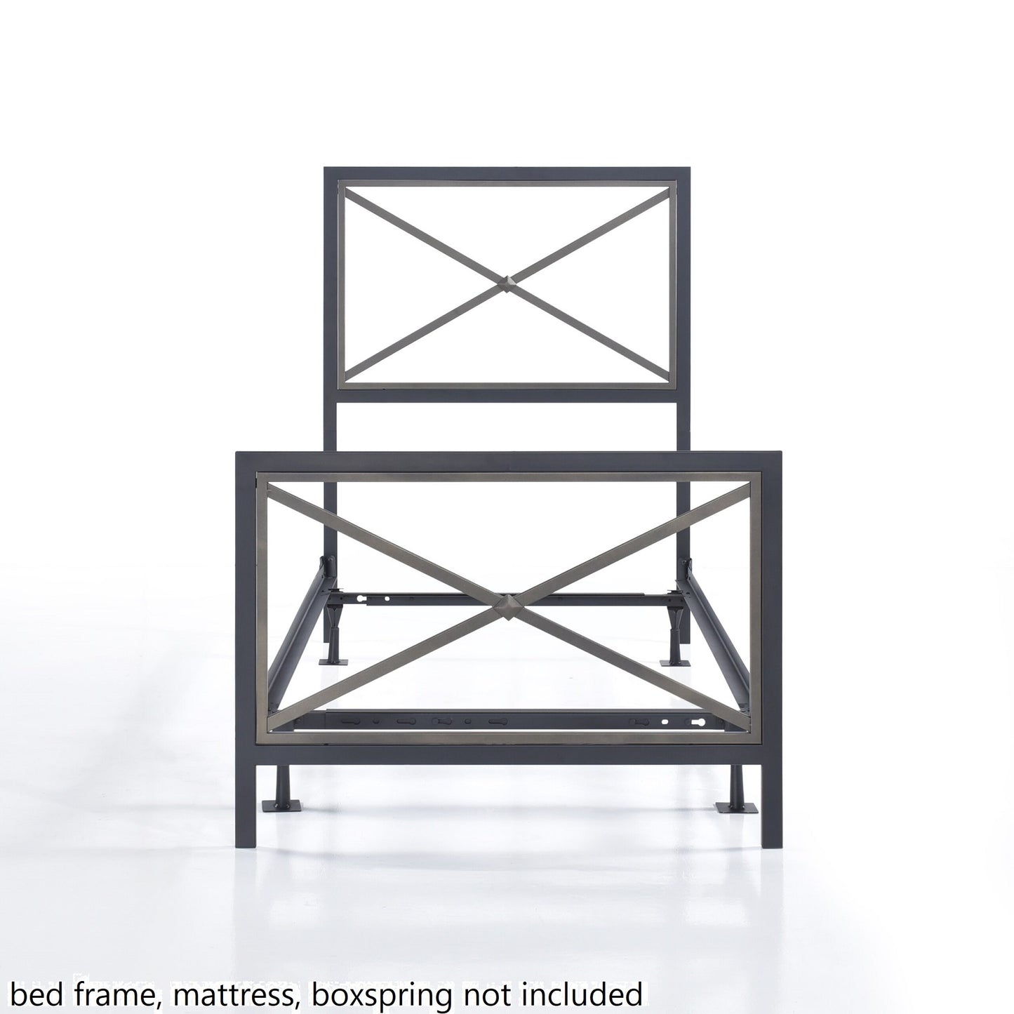 Twin or Twin XL Bed Size Mason Metal Bolt-On Headboard and Footboard