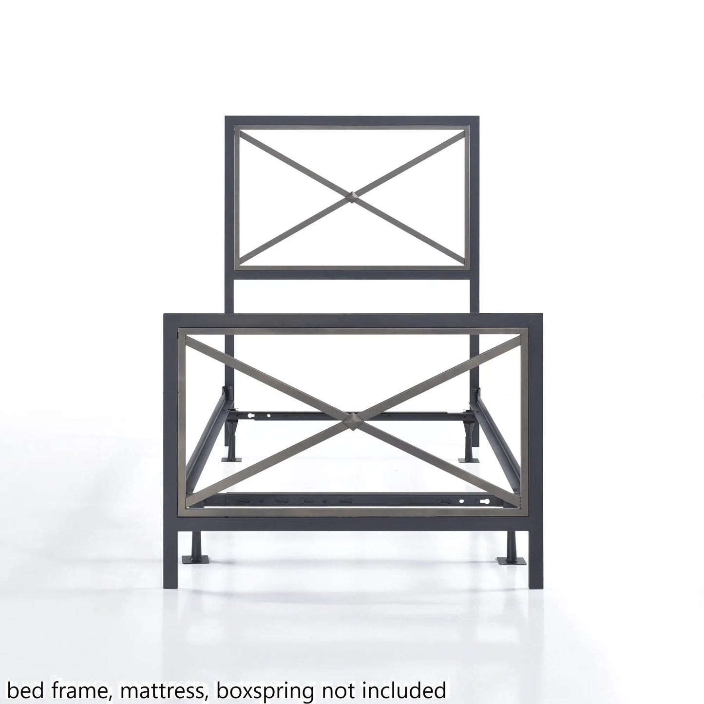 Twin or Twin XL Bed Size Mason Metal Bolt-On Headboard and Footboard Fashion Bed
