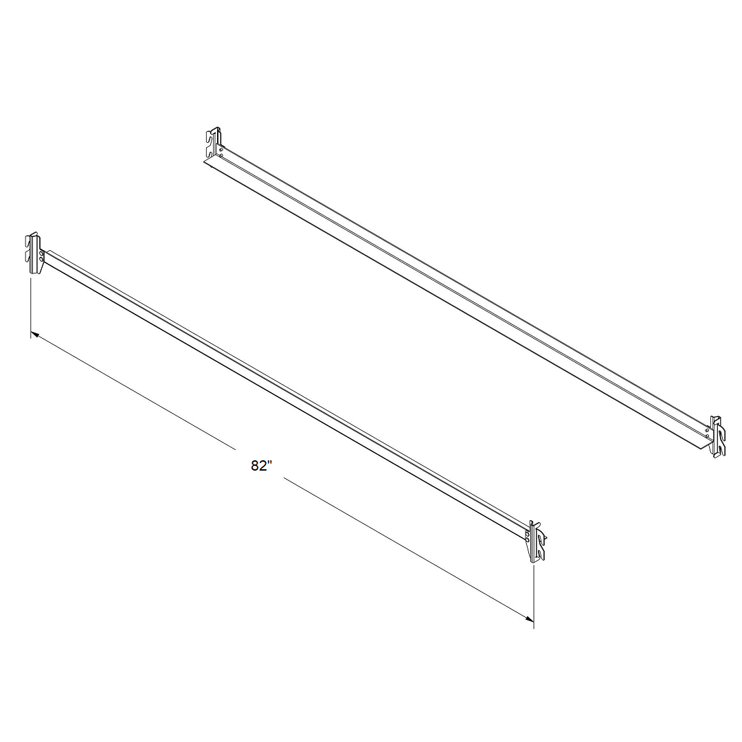 bedCLAW 82" Steel Hook-On Side Rails for Twin XL, Full XL, Queen, King Size Beds
