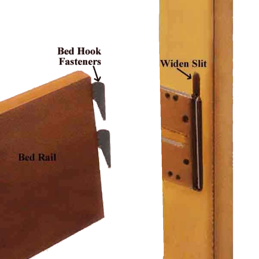 Bedlok 4-3/4" Recessed Mount Bed Hook Bracket Kit, Set of 2