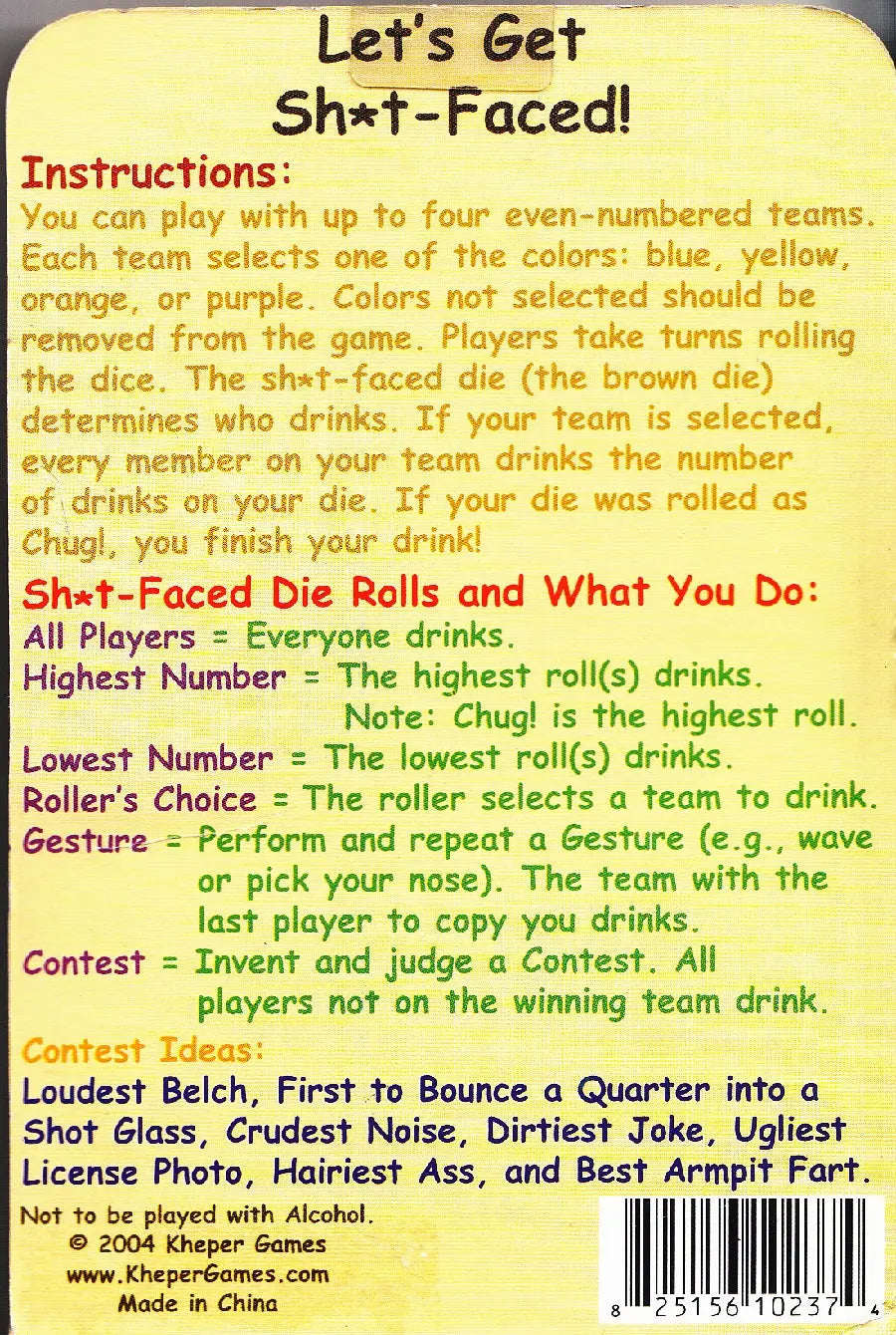 Kheper Games Let's Get Sh*t-Faced! Dice Kheper Games