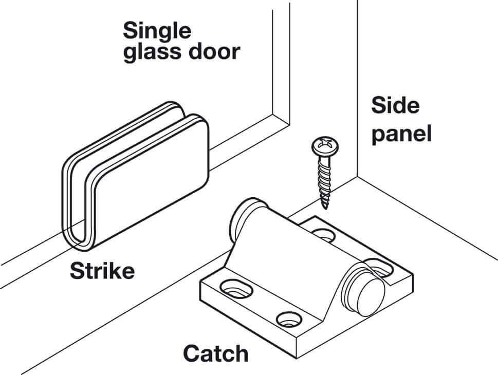 Hafele 245.60.389 Black Magnetic Pressure Push Latch, 0.5 kg Pull