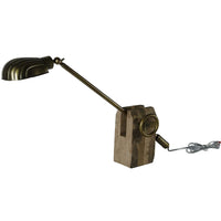Thumbnail for Vintage Inspired Pivots Desk Lamp, Brass with Wood Base
