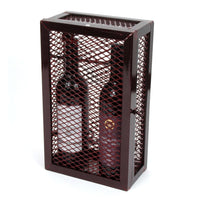 Thumbnail for Rectangular Two Bottle Mesh Wine Box, Merlot Finish