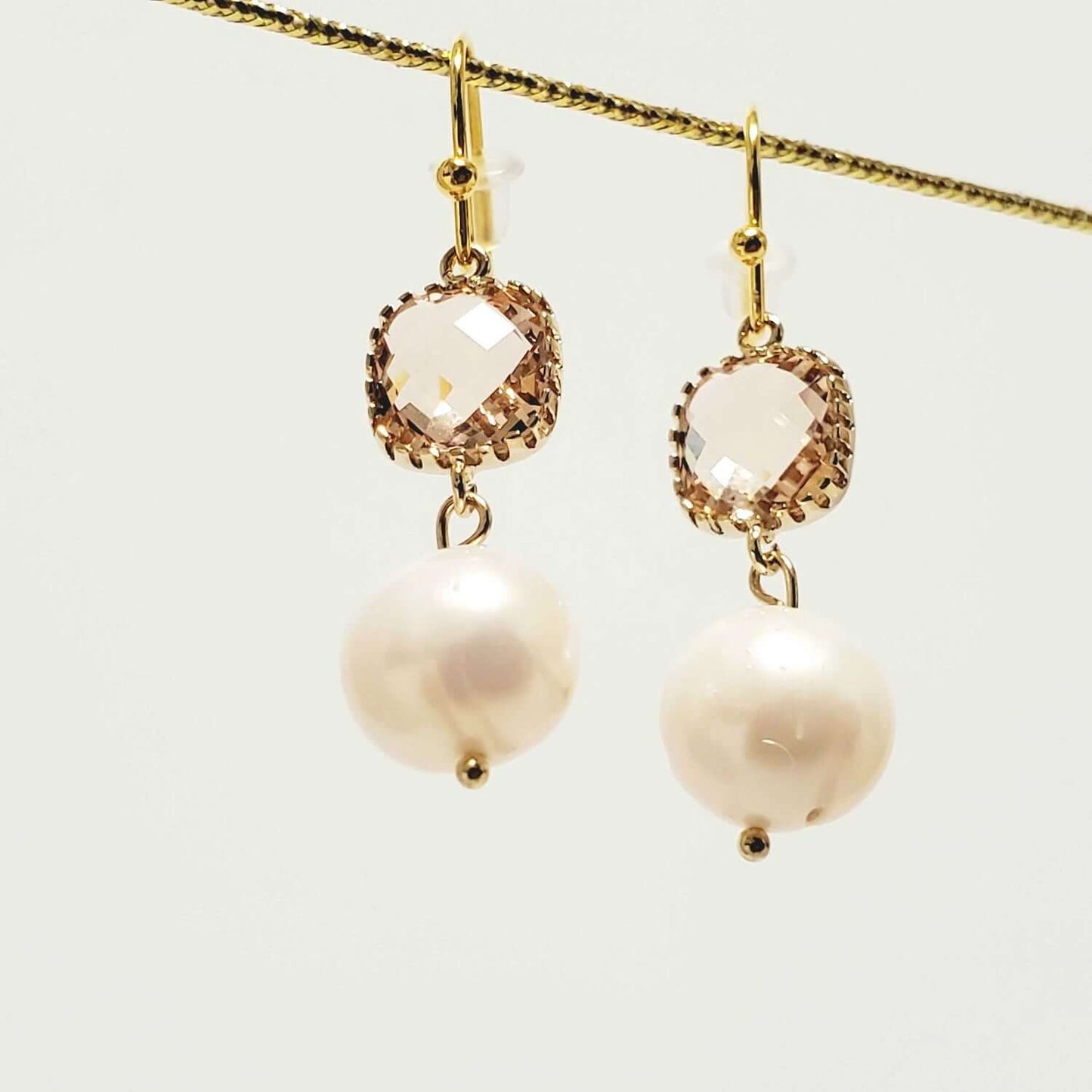 Gold Blush Freshwater Pearl Earrings