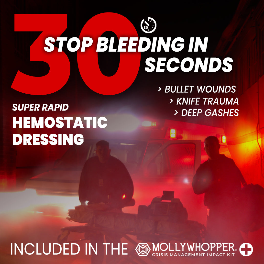 Mollywhopper First-Aid Zeolite Hemostatic Granule Pouch 30-Second Blood Stopper