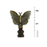 Thumbnail for Art Finial - Antiqued Brass Butterfly, Set of 2, Mini Works of Art, Update Your Lamps!