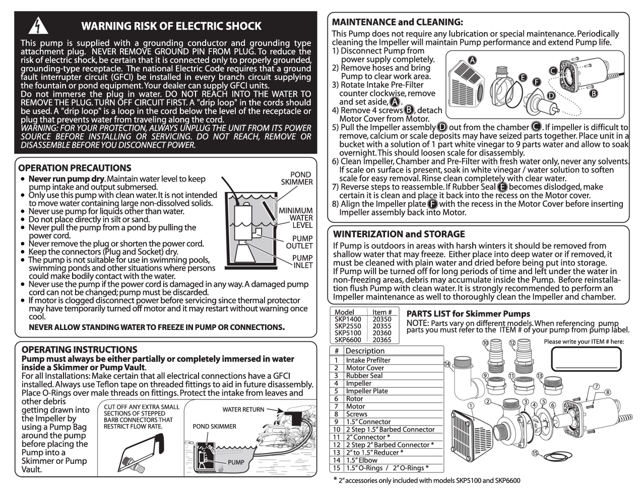 ProLine Pond Skimmer Pump with Hy-Drive Technology 6600 GPH