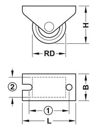 Thumbnail for Hafele 661.23.322 Zinc-Plated Steel Coal Box Caster, 15kg Per, 15mm, Set of 4