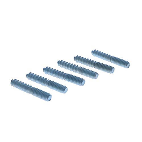 1/4-20 Zinc Plated Hanger Bolts, 1.5" Length, Set of 6