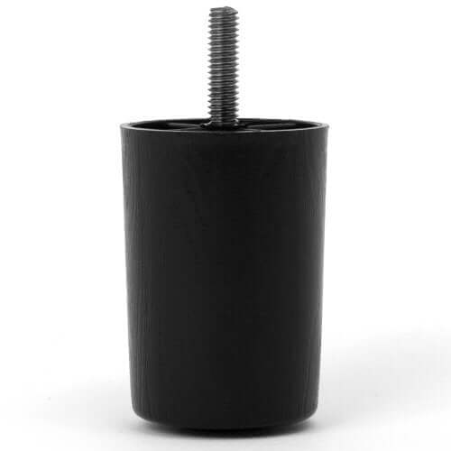 Leg Daddy 3" Black Round HDPE Plastic Sofa Leg, Set of 2