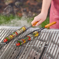 Thumbnail for Jim Beam 2-Pack Kabob Grilling Baskets Heavy-Duty Eco-Friendly Ergonomic 19.25