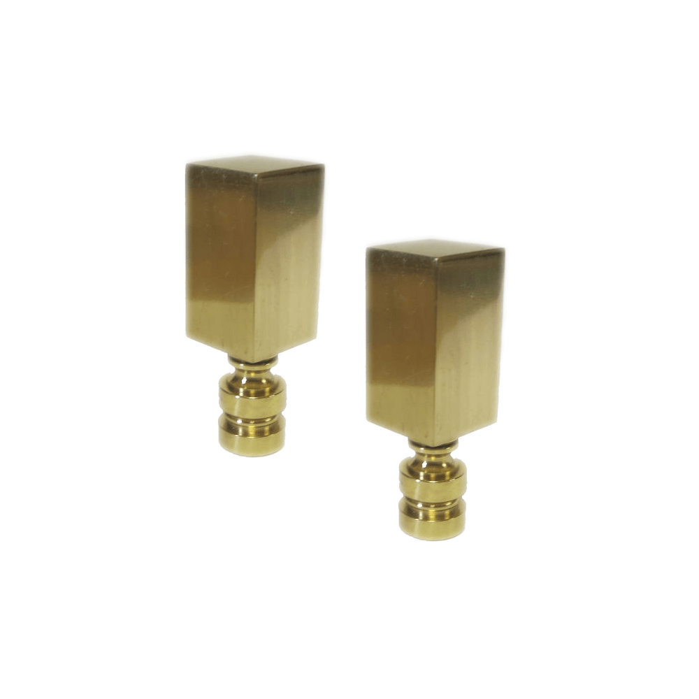 Art Finial - Cubed Cuboid Cube with Brass Base, Set of 2, Mini Works of Art, Update Your Lamps!